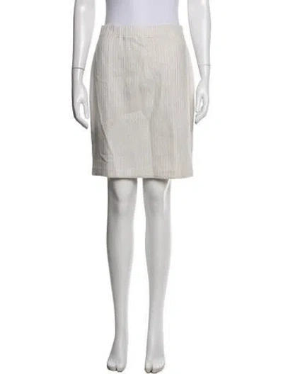 Pre-owned St John Wool Mini Skirt In Neutrals