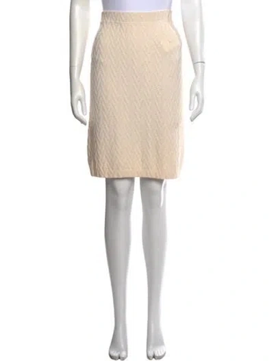 Pre-owned St John Wool Mini Skirt In Neutrals