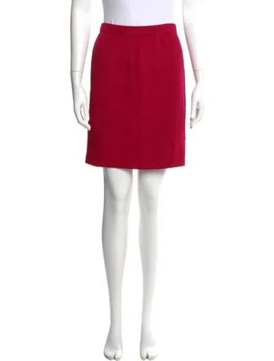 Pre-owned St John Wool Mini Skirt In Pink