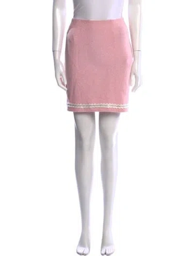 Pre-owned St John Wool Mini Skirt In Pink
