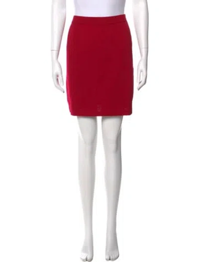 Pre-owned St John Wool Mini Skirt In Pink
