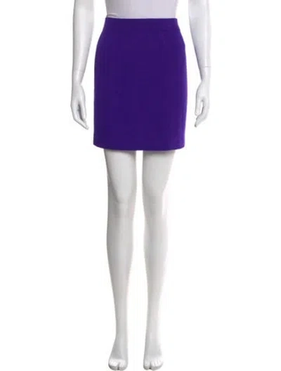 Pre-owned St John Wool Mini Skirt In Purple