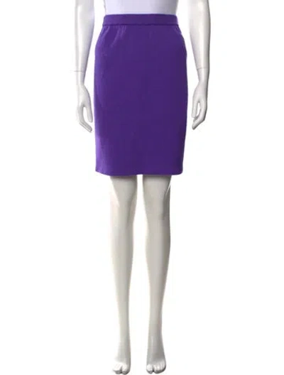 Pre-owned St John Wool Mini Skirt In Purple
