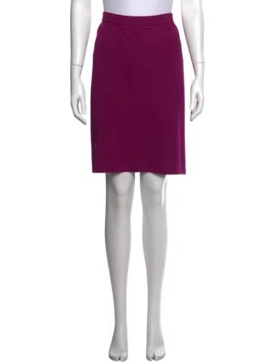 Pre-owned St John Wool Mini Skirt In Purple