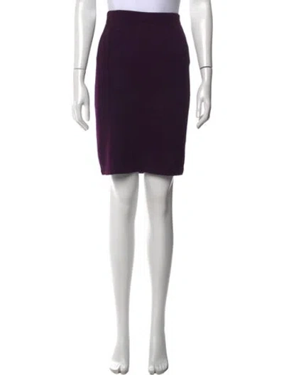Pre-owned St John Wool Mini Skirt In Purple