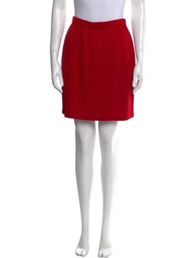 Pre-owned St John Wool Mini Skirt In Red
