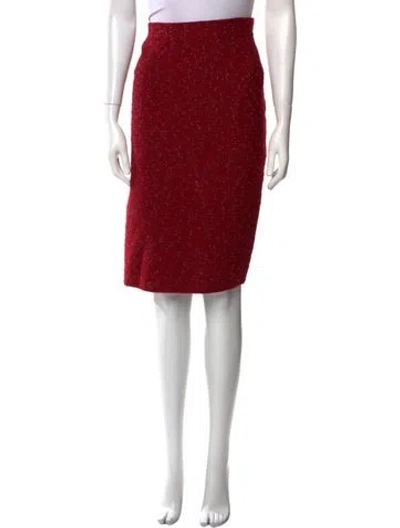 Pre-owned St John Wool Mini Skirt In Red