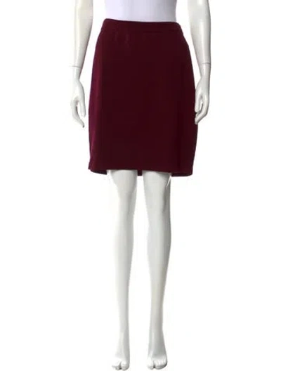Pre-owned St John Wool Mini Skirt In Red