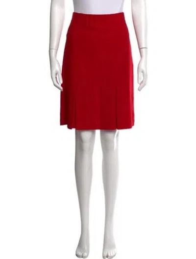 Pre-owned St John Wool Mini Skirt In Red