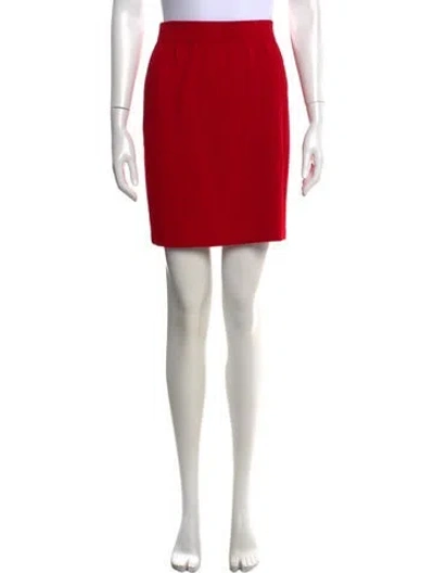Pre-owned St John Wool Mini Skirt In Red