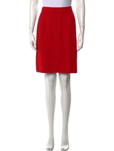 Pre-owned St John Wool Mini Skirt In Red