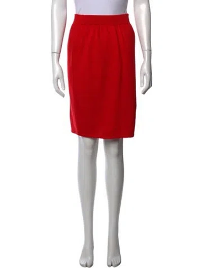 Pre-owned St John Wool Mini Skirt In Red