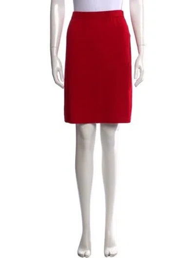 Pre-owned St John Wool Mini Skirt In Red