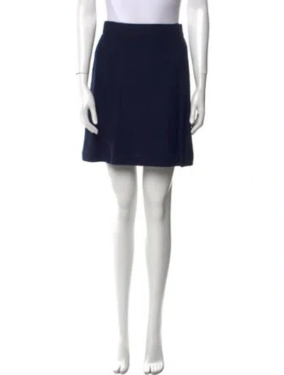 Pre-owned St John Wool Mini Skirt W/ Tags In Blue