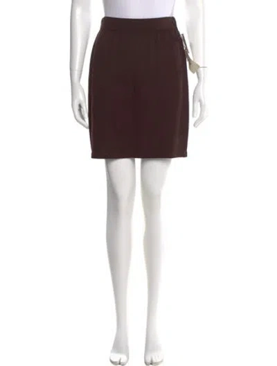 Pre-owned St John Wool Mini Skirt W/ Tags In Brown
