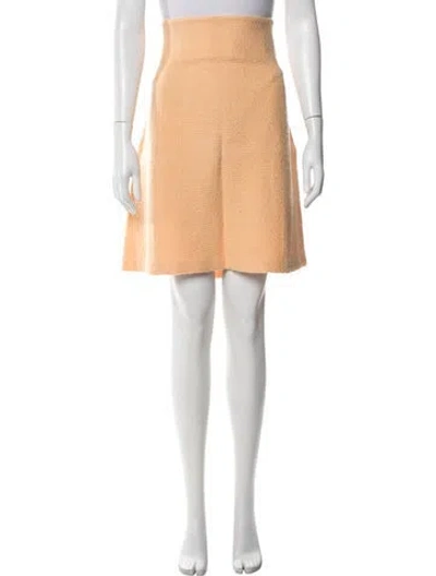 Pre-owned St John Wool Mini Skirt W/ Tags In Orange