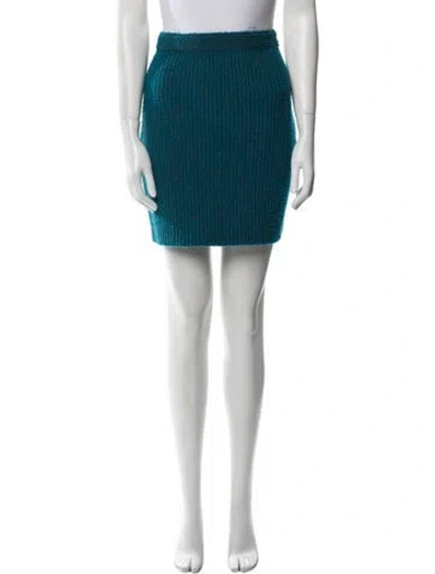 Pre-owned St John Wool Mini Skirt In White