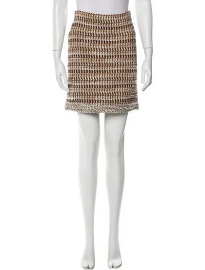 Pre-owned St John Wool Mini Skirt In White