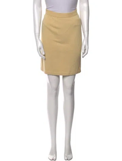 Pre-owned St John Wool Mini Skirt In Yellow