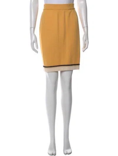 Pre-owned St John Wool Mini Skirt In Yellow