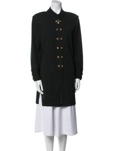 Pre-owned St John Wool Mock Neck Sweater In Black