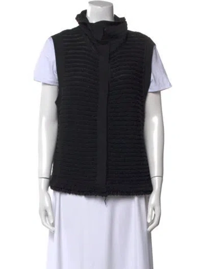 Pre-owned St John Wool Mock Neck Sweater In Black