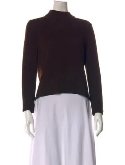 Pre-owned St John Wool Mock Neck Sweater In Black