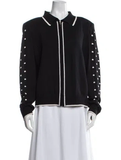 Pre-owned St John Wool Mock Neck Sweater In Gray