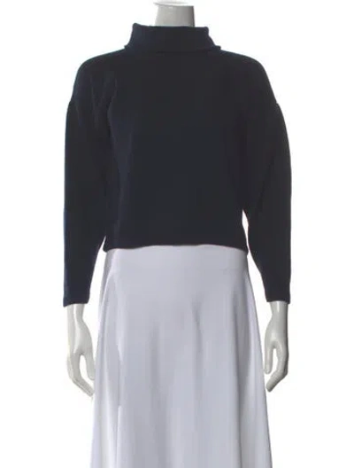 Pre-owned St John Wool Mock Neck Sweater In Gray
