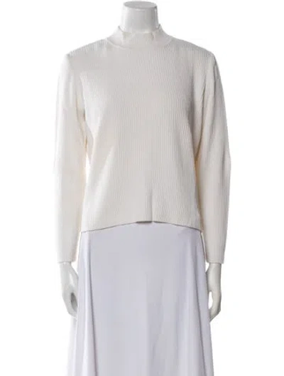 Pre-owned St John Wool Mock Neck Sweater In Neutral
