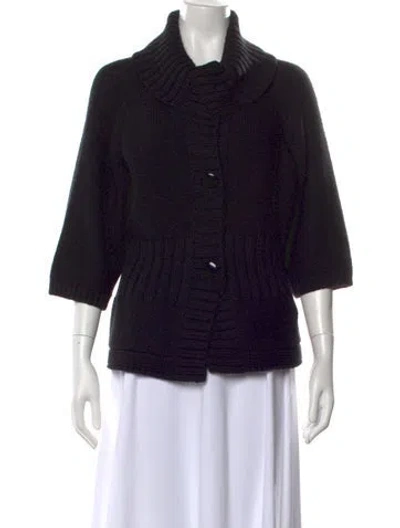 Pre-owned St John Wool Mock Neck Sweater In Neutral