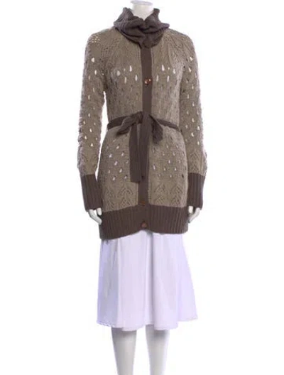Pre-owned St John Wool Mock Neck Sweater W/ Tags In Neutral