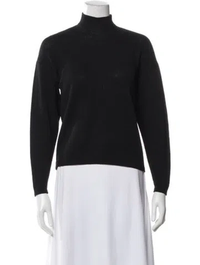 Pre-owned St John Wool Mock Neck Top In Gray