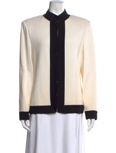 Pre-owned St John Wool Open Front Sweater