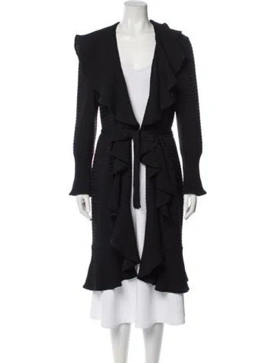 Pre-owned St John Wool Open Front Sweater In Multi