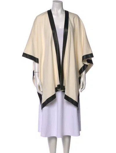 Pre-owned St John Wool Open Front Sweater In Neutral
