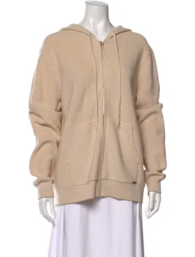 Pre-owned St John Wool Open Front Sweater In Neutral