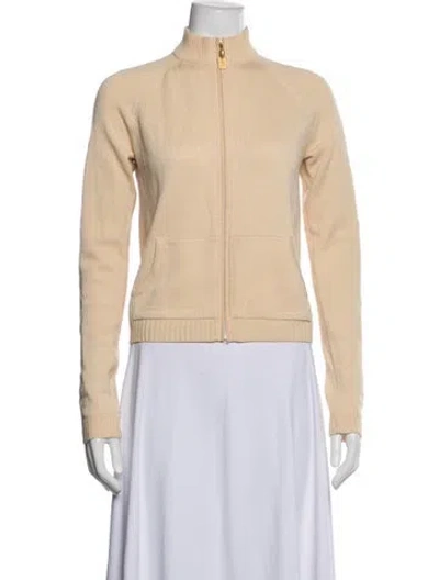 Pre-owned St John Wool Open Front Sweater In Neutral