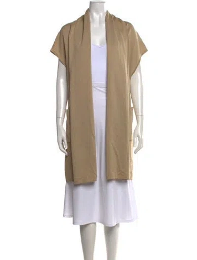 Pre-owned St John Wool Open Front Sweater In Neutrals