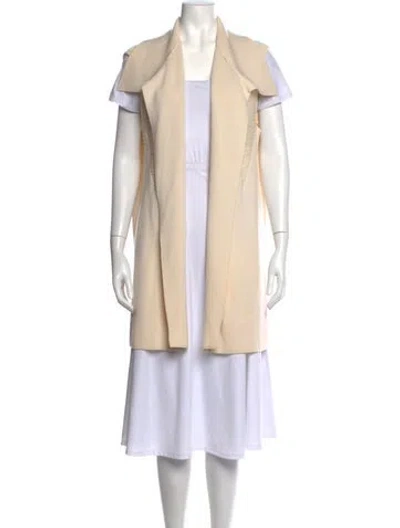Pre-owned St John Wool Open Front Sweater In Neutrals