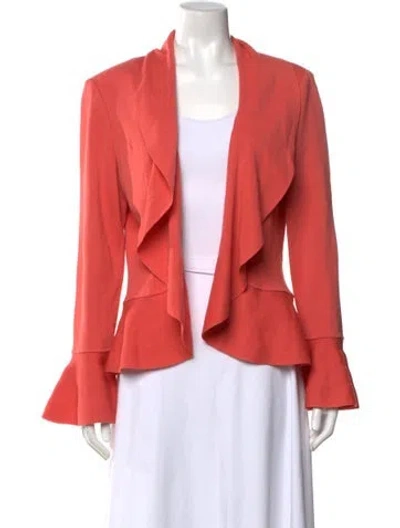 Pre-owned St John Wool Open Front Sweater In Pink