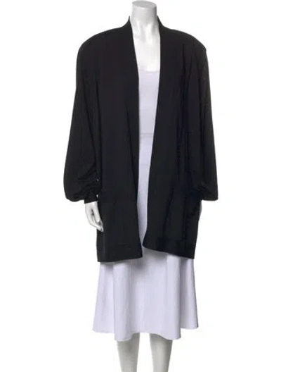 Pre-owned St John Wool Open Front Sweater W/ Tags In Black