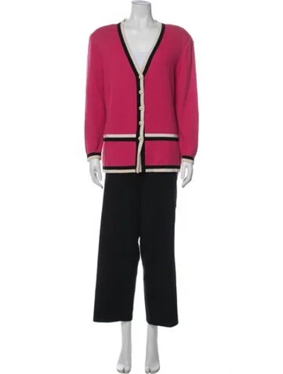 Pre-owned St John Wool Pant Set In Black