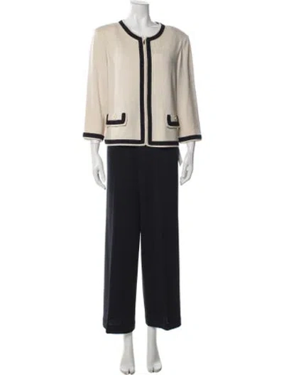 Pre-owned St John Wool Pant Set In Black