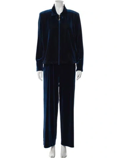 Pre-owned St John Wool Pant Set In Blue
