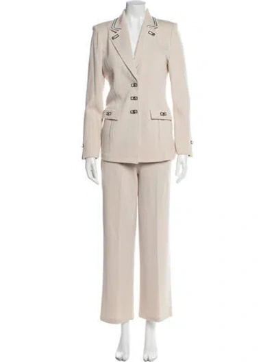 Pre-owned St John Wool Pant Set In Neutral