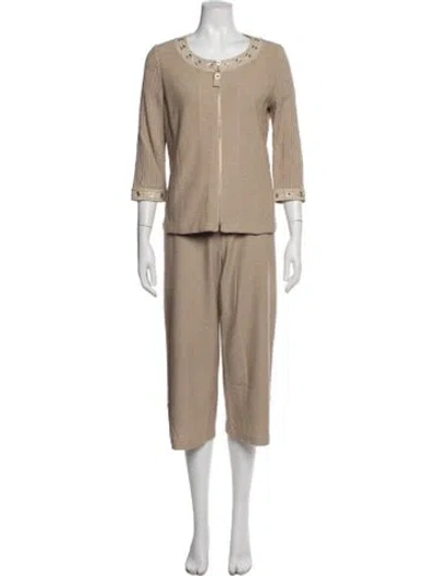 Pre-owned St John Wool Pant Set In Neutral