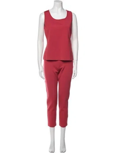 Pre-owned St John Wool Pant Set In Red