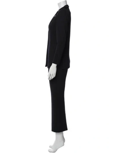 Pre-owned St John Wool Pantsuit In Black