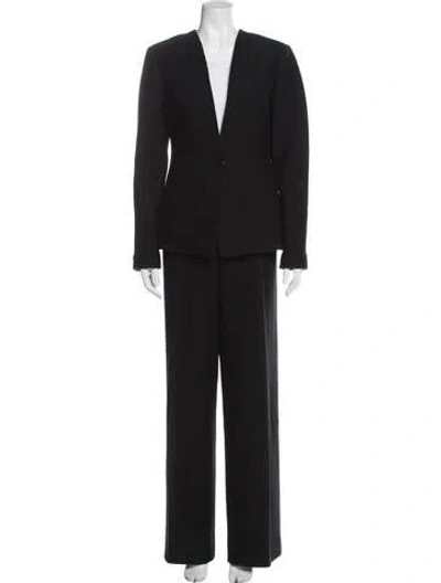 Pre-owned St John Wool Pantsuit In Gray
